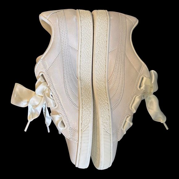 Puma Basket Heart NS Women's Shoes Puma White 364108-02 Size 11 US - Picture 11 of 14